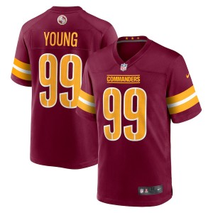 Youth Washington Commanders Chase Young Burgundy Game Football Jersey